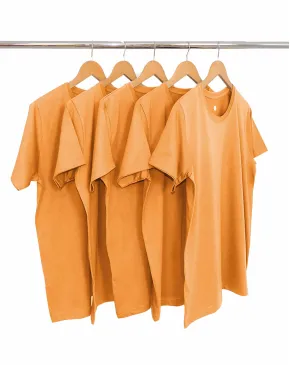 KIT 5 Camisetas de Algodão Premium Mostarda