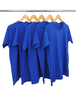 KIT 5 Camisetas de Algodão Premium Azul Royal