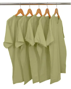 KIT 5 Camisetas de Algodão Premium Cáqui