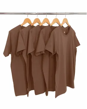 KIT 5 Camisetas de Algodão Premium Marrom