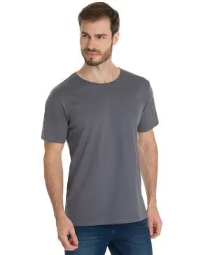 Camiseta de Algodão Premium Cinza Chumbo