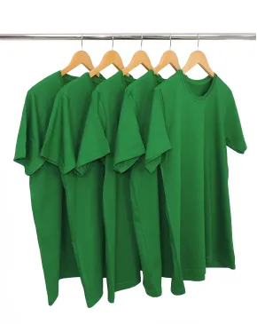 KIT 5 Camisetas de Algodão Premium Verde Bandeira