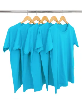 KIT 5 Camisetas de Algodão Premium Turquesa