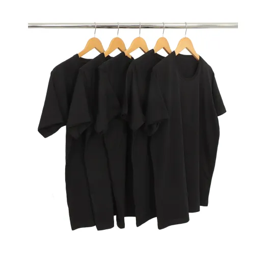 KIT 5 Camisetas de Poliéster/Sublimática Preta