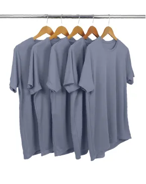 KIT 5 Camisetas Dry Fit Cinza Titanium Proteção UV 30+