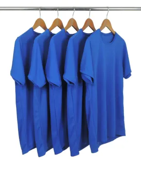 KIT 5 Camisetas Dry Fit Azul Royal Proteção UV 30+