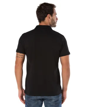 Camisa Polo Piquet Masculina Preta