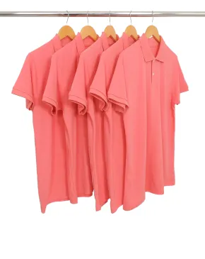 KIT 5 Camisas Polo Piquet Masculina Salmão