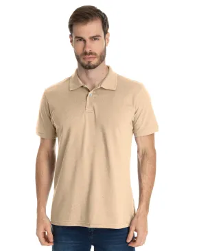 Camisa Polo Piquet Masculina Areia