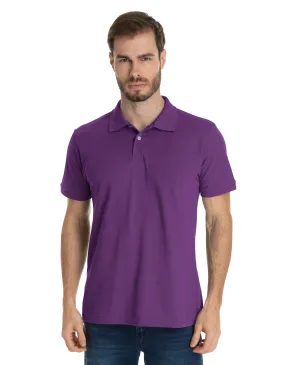 KIT 5 Camisas Polo Piquet Masculina Roxa