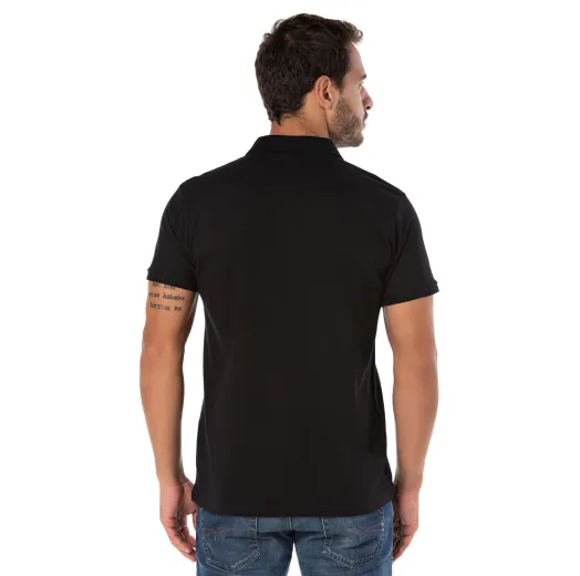 KIT 5 Camisas Polo Piquet Masculina Preta