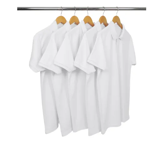 KIT 5 Camisas Polo Piquet Masculina Branca