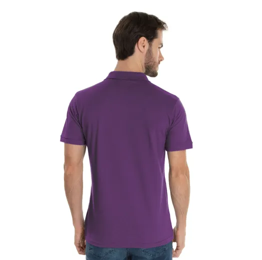 Camisa Polo Piquet Masculina Roxa