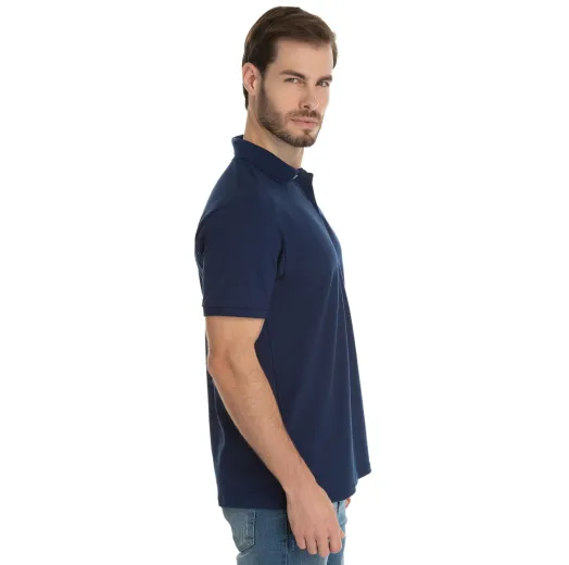 Camisa Polo Piquet Masculina Azul Marinho
