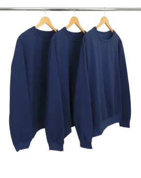 Kit 3 Blusões de Moletom Azul Marinho