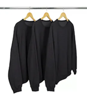 Kit 3 Blusões de Moletom Feminino Preto Mescla