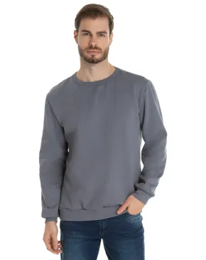 Blusão de Moletom Cinza Chumbo