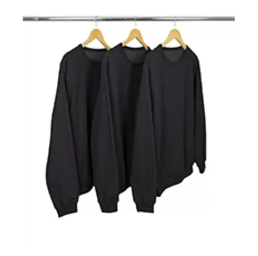 Kit 3 Blusões de Moletom Feminino Preto Mescla