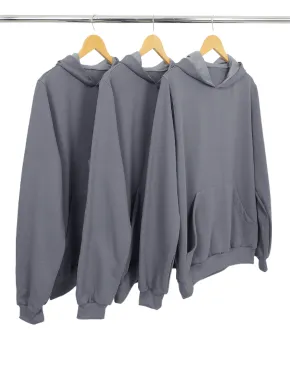 Kit 3 Moletons Canguru com Capuz Cinza Chumbo