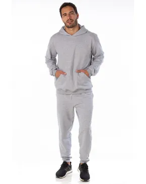 Conjunto Moletom Masculino com Capuz Cinza Mescla