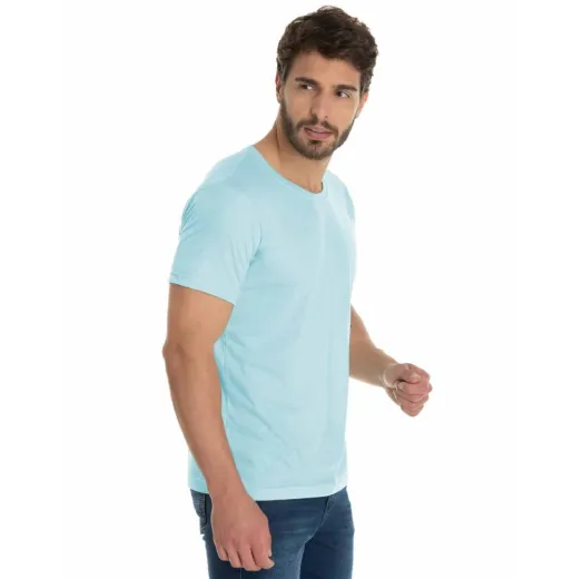 Camiseta de Poliéster/Sublimática Azul Bebê