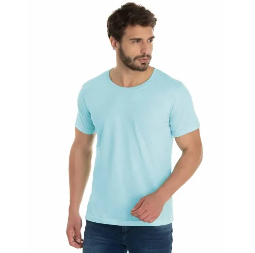 Camiseta de Poliéster/Sublimática Azul Bebê