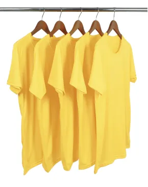 Kit 5 Camisetas PV / Malha Fria Amarelo Canário