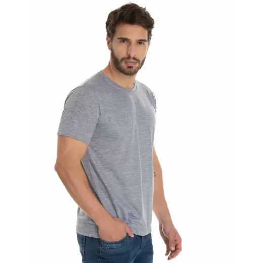 Camiseta Pv / Malha Fria Cinza Mescla 