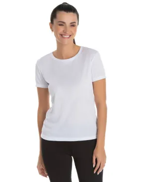 KIT 5 Camisetas Femininas Dry Fit Brancas Proteção UV 30+