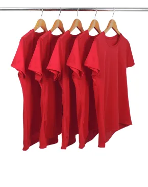 KIT 5 Camisetas Femininas Dry Fit Vermelhas Proteção UV 30+