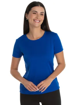 KIT 5 Camisetas Femininas Dry Fit Azul Royal Proteção UV 30+