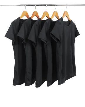 KIT 5 Camisetas Femininas Dry Fit Pretas Proteção UV 30+