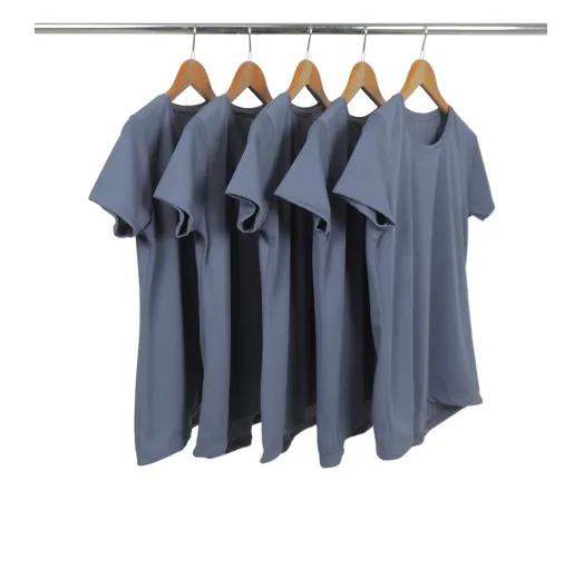 KIT 5 Camisetas Femininas Dry Fit Cinza Titanium Proteção UV 30+