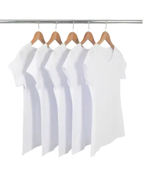 KIT 5 Baby Look de Algodão Premium Brancas