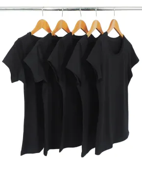 KIT 5 Baby Look de Algodão Premium Preta