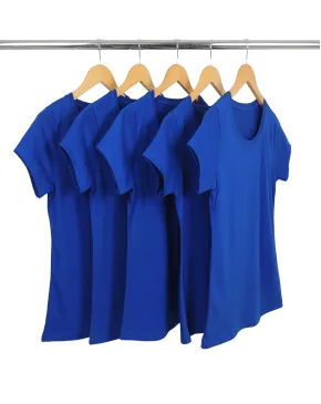 KIT 5 Baby Look de Algodão Premium Azul Royal