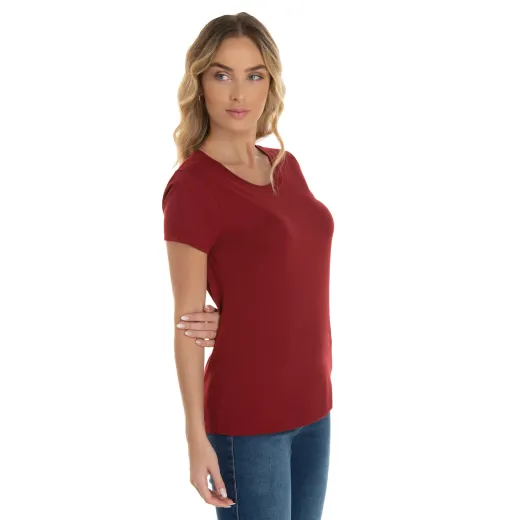 KIT 5 Baby Look de Algodão Premium Bordô