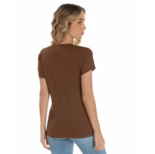 KIT 5 Baby Look de Algodão Premium Marrom