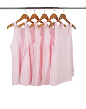 KIT 5 Regatas Femininas de Algodão Premium Rosa Claro