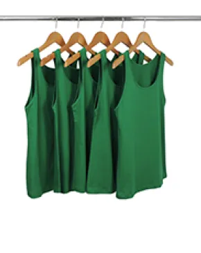 KIT 5 Regatas Femininas de Algodão Premium Verde Bandeira