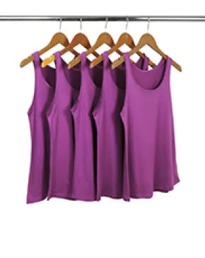 KIT 5 Regatas Femininas de Algodão Premium Roxa