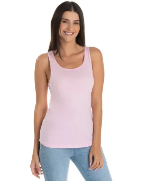Regata Feminina de Algodão Premium Rosa Claro
