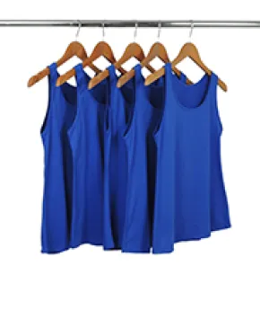 KIT 5 Regatas Femininas de Algodão Premium Azul Royal