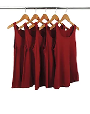 KIT 5 Regatas Femininas de Algodão Premium Bordô