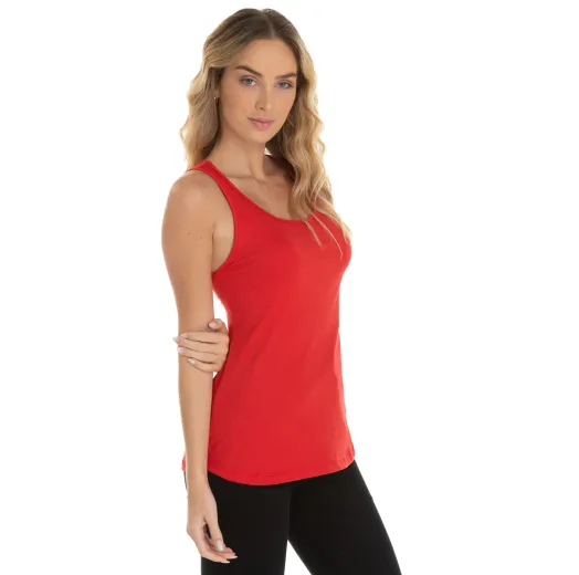 Regata Feminina de Algodão Premium Vermelha