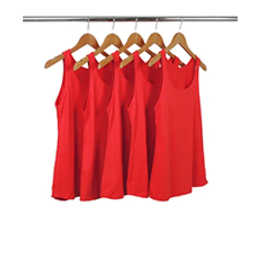 KIT 5 Regatas Femininas de Algodão Premium Vermelhas