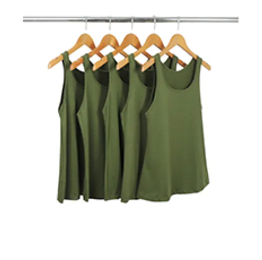 KIT 5 Regatas Femininas de Algodão Premium Verde Militar