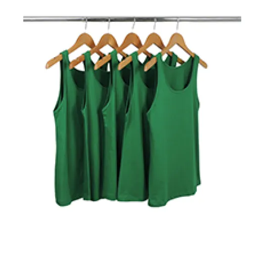 KIT 5 Regatas Femininas de Algodão Premium Verde Bandeira