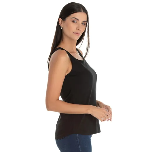 KIT 5 Regatas Femininas de Algodão Premium Pretas