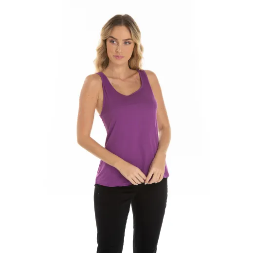 Regata Feminina de Algodão Premium Roxa